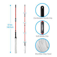 Load image into Gallery viewer, Ultra Fine Fiber Twist Mop With 57.5 Inch Long Handle For Dry And Wet Floor Cleaning - Red
