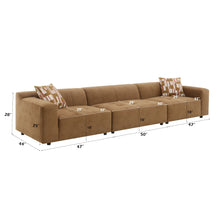 Load image into Gallery viewer, Modular Sofa Set With 2 Matching Toss Pillows - Chocolate
