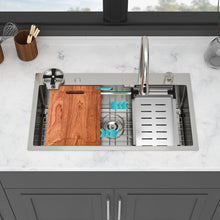 Load image into Gallery viewer, 33" Stainless Steel Single Bowl Kitchen Sink With Waterfall Flow
