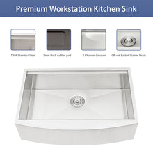 Load image into Gallery viewer, Classic Ceramic Farmhouse Sink Workstation Single Bowl With Durable Finish
