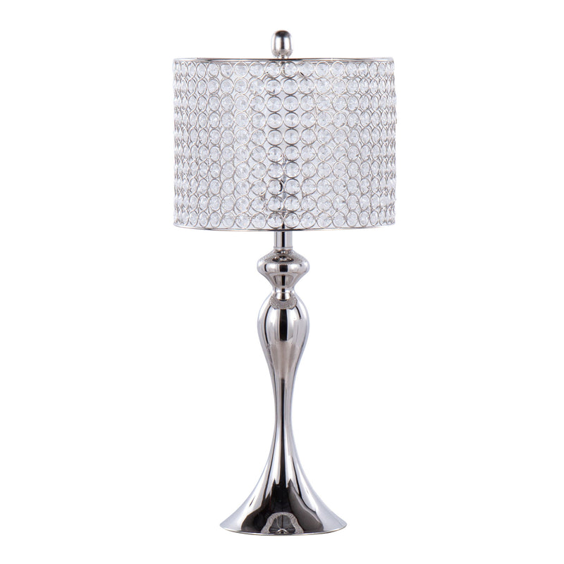 Ashland - Contemporary Table Lamp Round Clear Crystal Beads (Set of 2) - Nickel