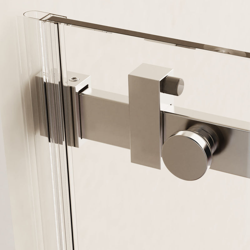 Frameless Single Sliding Shower Doors With Reversible Installation, 5 / 16" Tempered Glass - Chrome