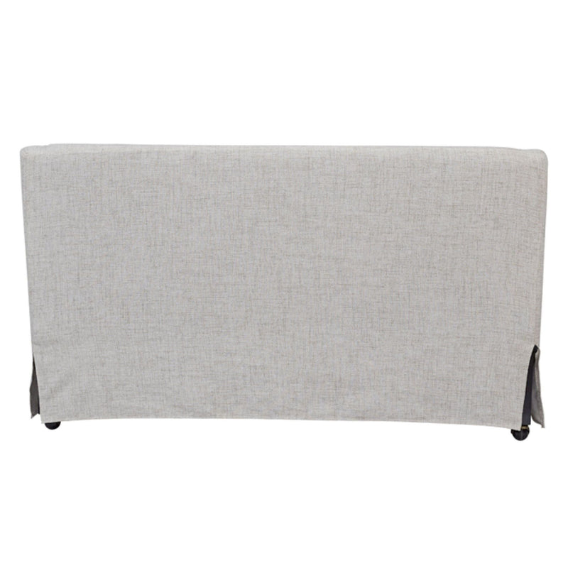 Slip Covered Settee With Casters - Beige