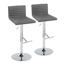 Load image into Gallery viewer, Mason - Contemporary Adjustable Barstool &amp; Swivel With Straight T Footrest (Set of 2)
