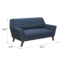 Load image into Gallery viewer, Loveseat - Blue - Fabric
