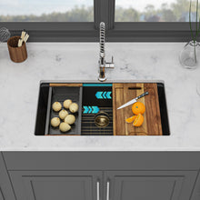 Load image into Gallery viewer, Quartz Composite Kitchen Sink With Undermount Design, Durable Single Bowl Workstation
