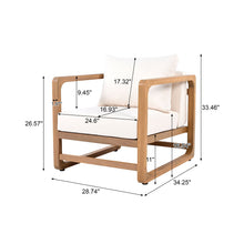 Load image into Gallery viewer, Outdoor Lounge Chair With Oversized Cushion Set For Patio
