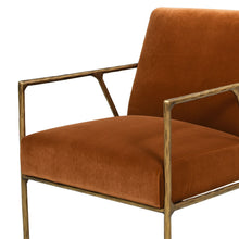 Load image into Gallery viewer, Aerin - Hammered Brass Upholstered Accent Arm Chair

