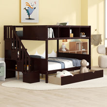 Load image into Gallery viewer, Bunk Bed With Shelfs, Storage Staircase And 2 Drawers
