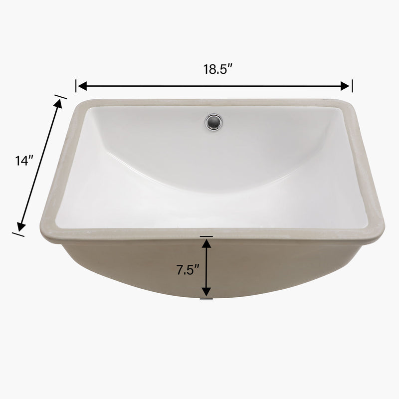 Modern Ceramic Undermount Bathroom Sink With Overflow, High Quality