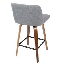 Load image into Gallery viewer, Toriano - Mid Century Modern Fixed Height Counter Stool &amp; Square Footrest (Set of 2)
