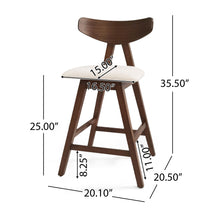 Load image into Gallery viewer, Mid Century Modern Counter Stool With V Shape Frame And Upholstered Seating

