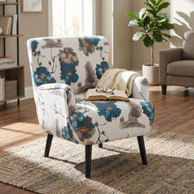 Load image into Gallery viewer, Armchair With Round Arm - White / Blue
