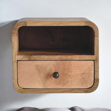 Load image into Gallery viewer, Curved Upper Slot Floating Nightstand
