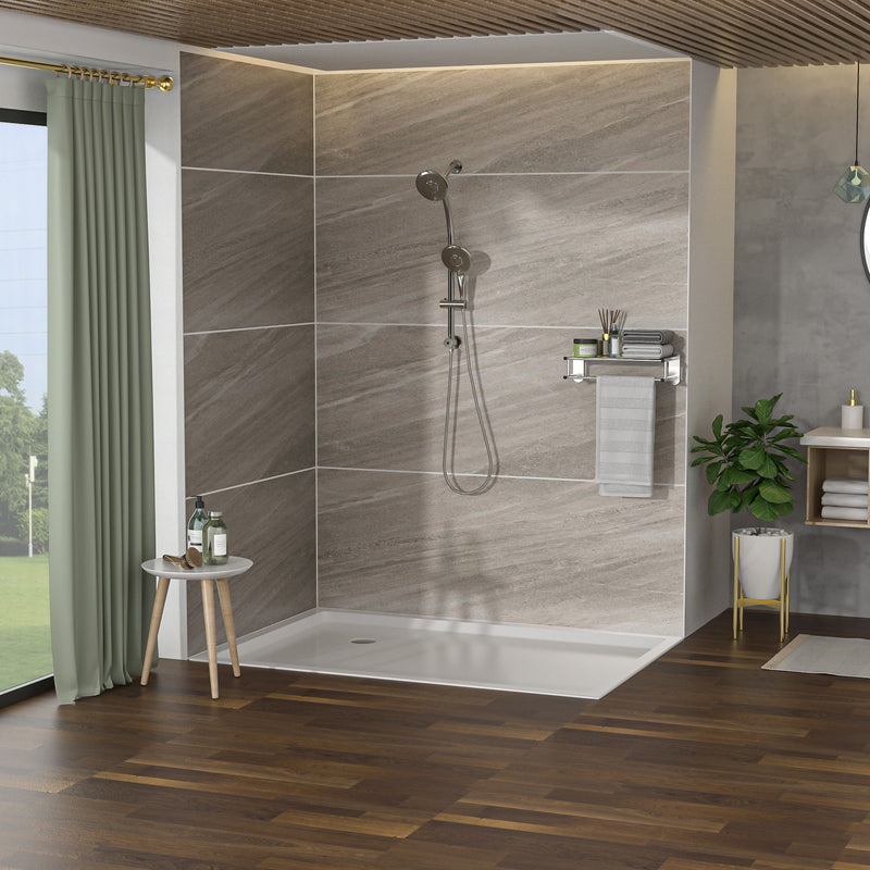Dual Shower Head With Adjustable Slide Bar And Multi Function Settings