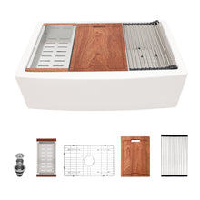 Load image into Gallery viewer, Classic Ceramic Farmhouse Sink Workstation Single Bowl With Durable Finish
