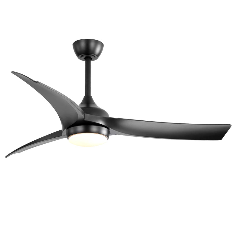52" Ceiling Fan With 18W LED Light And Remote Control, 3 Blades DC Motor