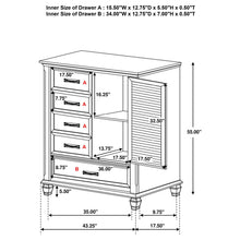 Load image into Gallery viewer, Lockeford - 5 Drawer Door Chest - White
