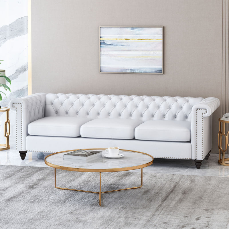 Chesterfield Style 3 Seater Sofa With Deep Button Tufting
