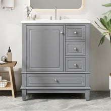 Load image into Gallery viewer, Freestanding Bathroom Vanity With Sink, Soft Close Door, 3 Drawers
