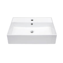 Load image into Gallery viewer, Modern Ceramic Rectangular Wall Mounted Bathroom Sink With Faucet Hole &amp; Overflow
