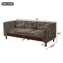 Load image into Gallery viewer, 3 Seater Sofa With Square Arms, Tufted Pillow Back For Living Room
