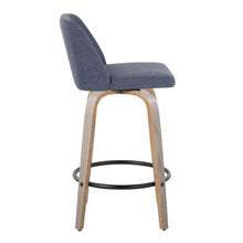 Load image into Gallery viewer, Toriano - Contemporary Fixed Height Counter Stool With Swivel &amp; Round Footrest (Set of 2)
