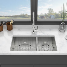 Load image into Gallery viewer, Modern Double Bowl Undermount Kitchen Sink 50 / 50 Design Stainless Steel

