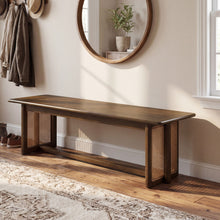 Load image into Gallery viewer, Dining Bench With Rattan Weave
