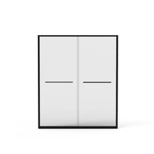 Load image into Gallery viewer, Frame Double Sliding Shower Door, Bypass Bathroom Sliding Door With Premium Clear Tempered Glass, Hardware Sliding Glass Shower Enclosure - Matte Black
