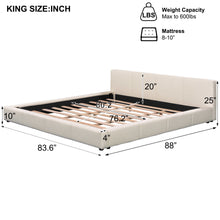 Load image into Gallery viewer, Stylish Upholstered Bed With Birch Wood Frame
