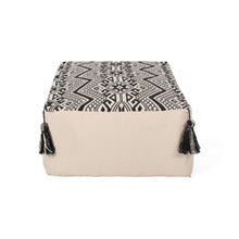 Load image into Gallery viewer, Kiki - Rectangular Pouf Ottoman Floor Cushion Natural - Black
