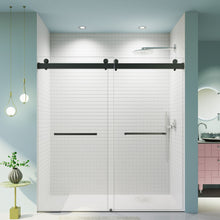 Load image into Gallery viewer, Frameless Double Sliding Soft-Close Shower Door, 3 / 8" (10Mm) Thick SGCC Tempered Glass Door, Matte
