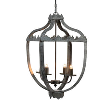 Load image into Gallery viewer, 4 Light Metal Chandelier, Hanging Light Fixture With Adjustable Chain For Kitchen, Bulb Not Included - Gray
