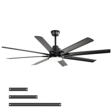 Load image into Gallery viewer, Ceiling Fan With Light 8 Blades, 18W LED 3 Color Dimmable Light, For Living Room &amp; Bedroom - Matte Black
