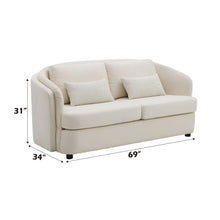 Load image into Gallery viewer, Mariko - Linen Loveseat With 2 Toss Pillows - Beige
