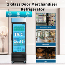 Load image into Gallery viewer, Glass Door Merchandiser Refrigerator Swing Door Commercial Display Refrigerators Merchandising Refrigeration With LED Top Panel
