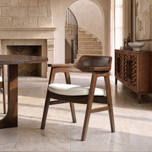 Load image into Gallery viewer, Hayes - Curved Dining Arm Chair - Light Beige
