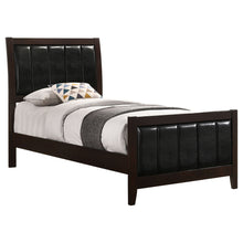 Load image into Gallery viewer, Twin Panel Bed With Headboard And Tapered Legs - Brown
