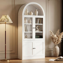 Load image into Gallery viewer, Tall Arched Top Storage Cabinet With 5 Tier Shelves, Soft Close Hinges
