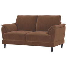 Load image into Gallery viewer, Dania - Upholstered Crescent Loveseat With Curved Tufted Arms - Rust
