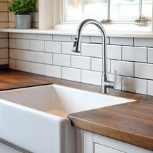 Load image into Gallery viewer, Stainless Steel High Arc Kitchen Faucet With Pull Down Sprayer - Brushed Nickel

