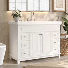 Load image into Gallery viewer, Bathroom Vanity With Sink, 6 Soft Close Drawers &amp; Double Doors - White
