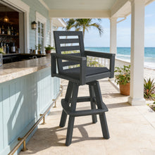Load image into Gallery viewer, Outdoor Swivel Bar Chair, Ladderback With Wide &amp; Thickened Frame
