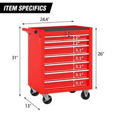 Load image into Gallery viewer, 7 Drawer Rolling Tool Chest With Wheels, Multifunctional Tool Box And Storage
