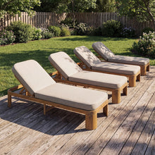 Load image into Gallery viewer, Outdoor Chaise Lounge With Cushion, 5 Position Adjustable Backrest
