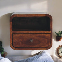 Load image into Gallery viewer, Curved Upper Slot Floating Nightstand
