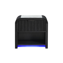 Load image into Gallery viewer, Beverly - Nightstand With Speakers, Rounded Sides - Black White
