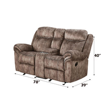 Load image into Gallery viewer, Zubaida - Two Tone Recliner Loveseat With USB Port Console

