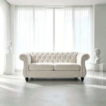 Load image into Gallery viewer, Chesterfield Button Tufted Loveseat With Rolled Arms
